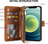 ZZXX for iPhone 12 Mini Wallet Case with Card Slot, Premium Soft PU Leather Zipper Flip Folio Wallet (Brown)