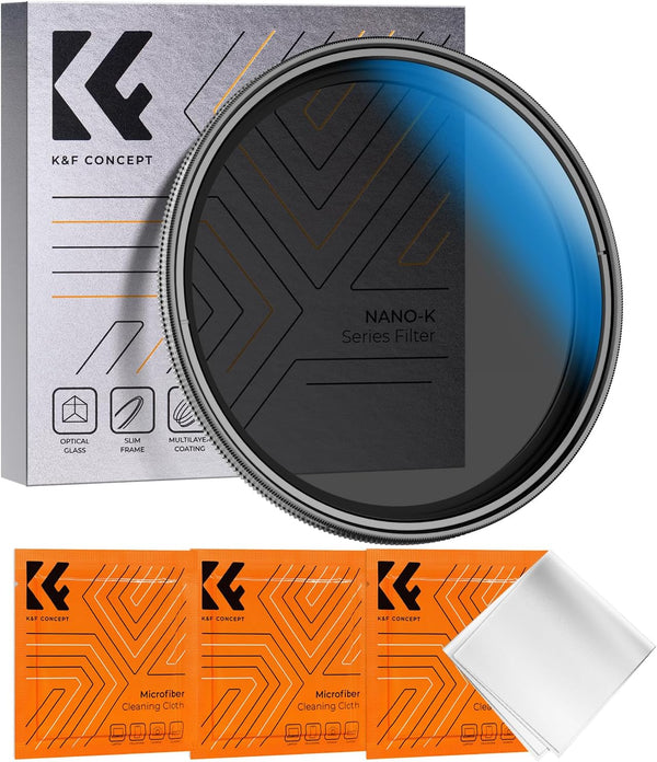 K&F Concept 72mm Variable ND2-32 Lens Filter (1-5 Stops), 18 Multi-Layer Coatings, No X Cross for Camera Lens (K-Series)