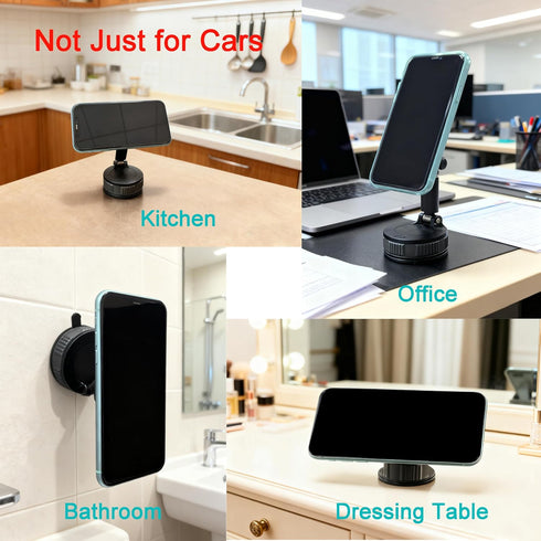 RIAYVIL Car Phone Holder Mount with Nano Gel Vacuum Magnetic Suction,Magsafe Car Holder, Phone Mount