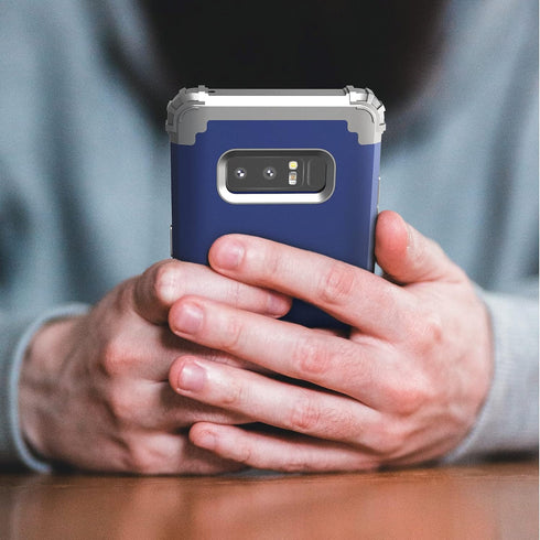 IDweel Galaxy Note 8 Case - Blue Shockproof Slim Hybrid Heavy Duty Protection Cover for Galaxy Note 8
