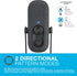 JLab Go Talk USB Microphone, Black, USB-C Output, Cardioid or Omnidirectional, Plug and Play with Volume Control