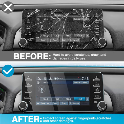 Karltys 2 Pack Screen Protector for Honda Accord Accessories 2018-2022, 9H Tempered Glass Car Radio Cover