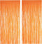 Orange Tinsel Curtain Party Backdrop - GREATRIL Foil Fringe Streamers for Fall/Thanksgiving/Birthdays Decorations
