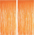 Orange Tinsel Curtain Party Backdrop - GREATRIL Foil Fringe Streamers for Fall/Thanksgiving/Birthdays Decorations