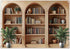 YCUCUEI 7x5ft Fabric Arched Bookshelf Backdrop School Library Books Modern Office Plants Video