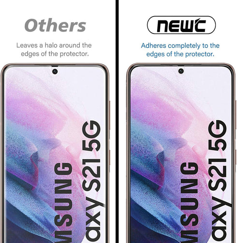 NEW'C Tempered Glass Screen Protector for Samsung Galaxy S21 5G (6.2) - Pack of 3, 9H Hardness, Anti-Scratch,