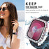 Surace 2 in 1 Waterproof Bling Case for Apple Watch Series 9/8/7 45mm, Lace Edge Diamond Protective Bumper Cover