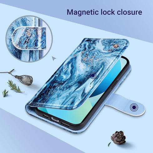 ULAK 13 13 6.1 Inch Compatible with iPhone Wallet Case for Women, Premium PU Leather Flip Cover with Card Holder