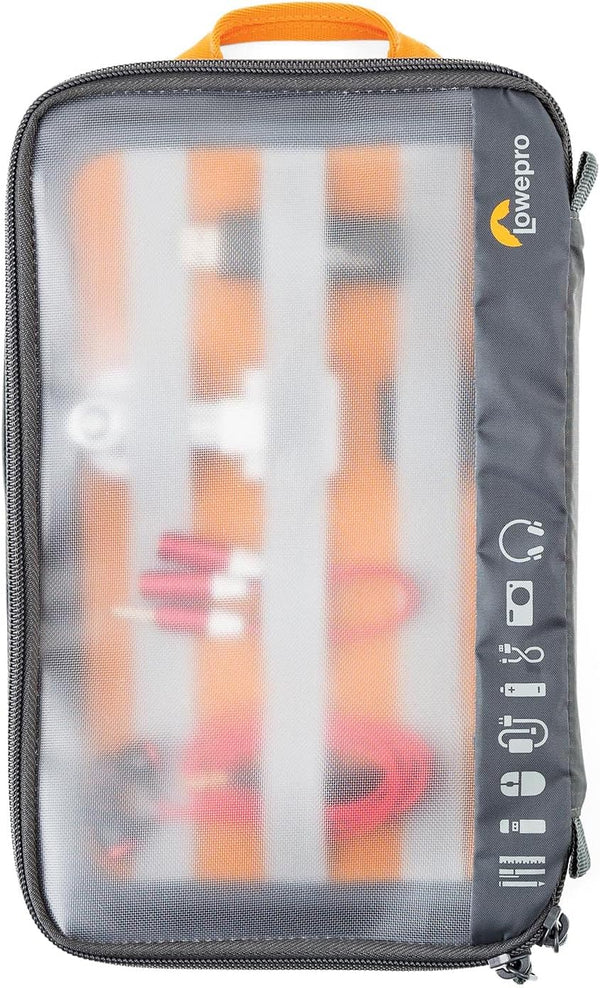 Lowepro GearUp Pouch Large, Travel Case for PC Cables, Adapters, Batteries, Chargers, Small Cameras, Made of Recycled