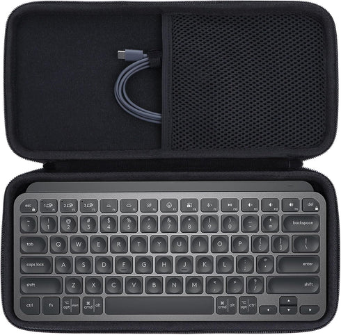 Hard Carry Case Compatible with Logitech MX Keys Mini, Minimalist Wireless Illuminated Keyboard, Graphite Case