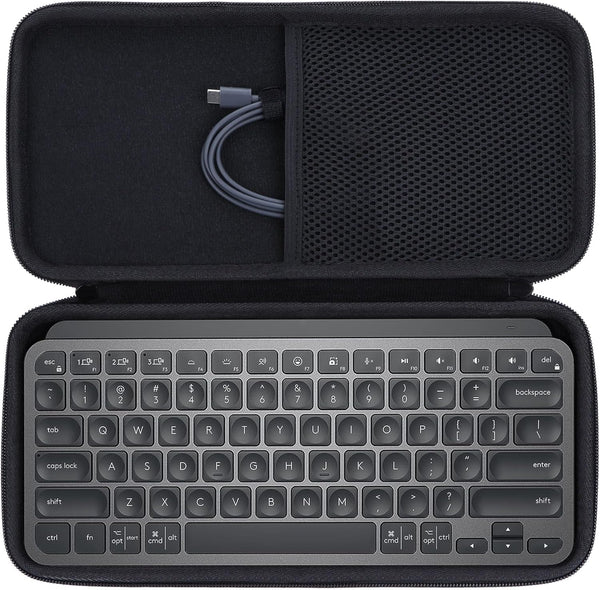Hard Carry Case Compatible with Logitech MX Keys Mini, Minimalist Wireless Illuminated Keyboard, Graphite Case