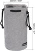 PATIKIL Soft Drawstring Lens Case, Lens Pouch Bag with Cotton Pad 4.7" OD Thick Fleece Cloth Camera Lens Bag for SLR Lens Water Cups, Grey