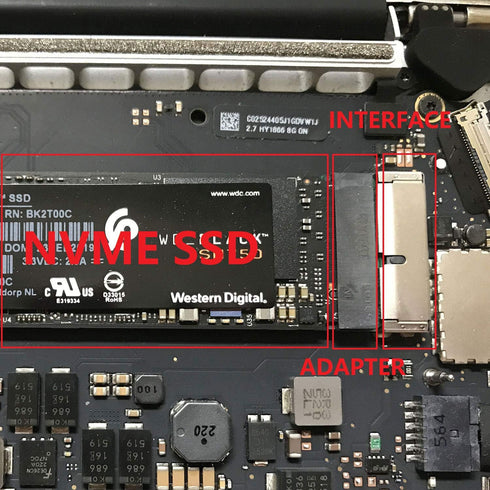 M.2 NVME SSD Convert Adapter for Upgraded MacBook Air Pro Retina Mid 2013-2017, NVME/AHCI SSD Upgraded Kit for A1465 A1466 A1398 A1502 - Standard Size
