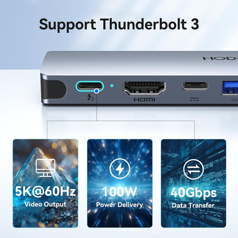 USB C Adapter HDMI Hub for MacBook Pro Air M1 M2 M3, 8 in 2 USB Adapter with HDMI, Thunderbolt 3, Data Ports