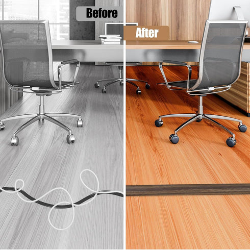 DBHXXMB-HH Hider,10FT Cavity:0.3"(W) 0.28"(H) Floor Cord Cover Self Adhesive Cord Cable Management, Extension Strip