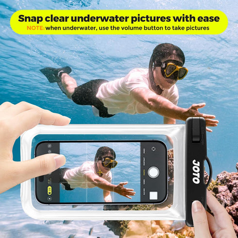 JOTO Universal Waterproof Phone Case for iPhone 16 15 14 13 Plus Pro Max, Galaxy S23 S22 S21 S20+ - Clear
