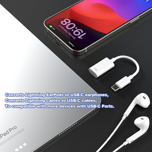 USB-C Male to Lightning Female Adapter, Type C to Lightning Converter for iPhone 15 and More