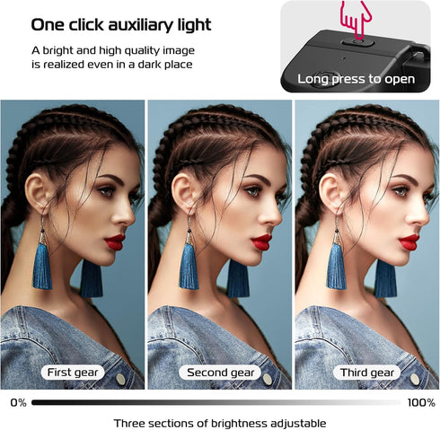 ULANZI CG02 Smartphone Camera Shutter Handle Grip, Detachable Wireless Bluetooth Remote, Adjustable Fill Light for Video
