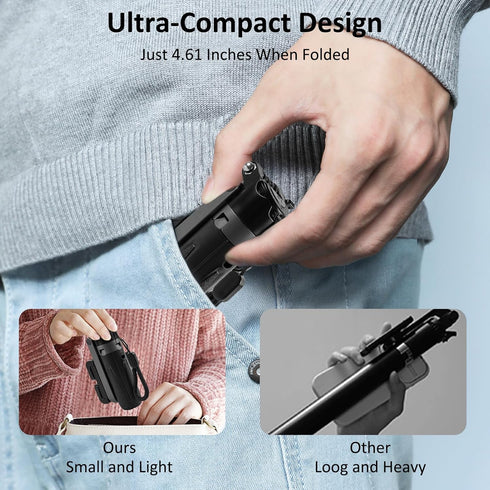 WOVTE 4 1 Mini Tripod for iPhone with Remote, in Pocket Size Selfie Stick for iPhone, Cell Phone Stand for Photograph
