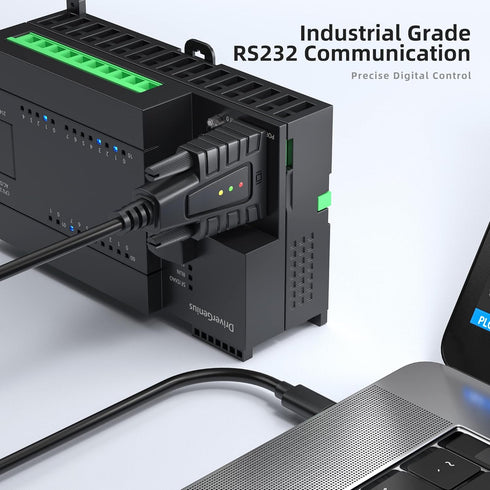 DriverGenius USB C to Serial RS232 DB9 Adapter Cable with 3 x LED Indicators, Compatible with Windows 11, macOS