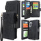 Harryshell Detachable Magnetic Zipper Wallet Case - Leather Cash Pocket with 12 Card Slots for Samsung Galaxy S21+