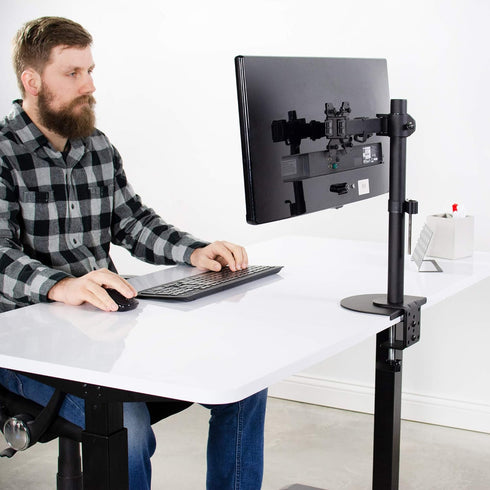 VIVO Steel Reinforcement Bracket Mount Plate for Thin Glass Table Tops, Clamp Compatible with Monitor Stands