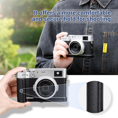 Updated X100V Metal Hand Grip L Bracket for Fuji Fujifilm X100V Camera, Not for X100VI, Access to Battery & Card