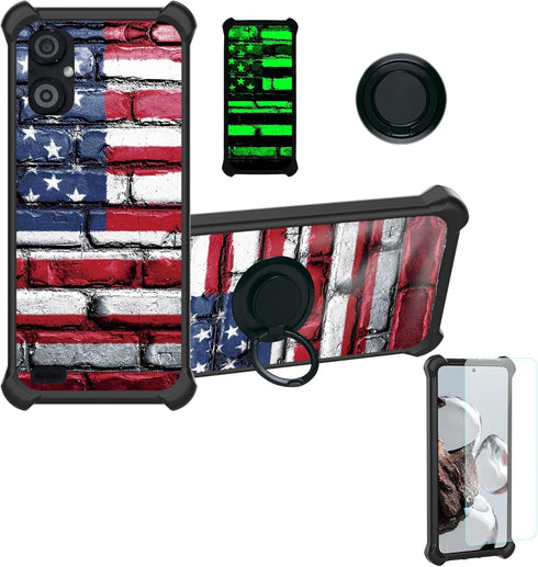 jioeuinly Case for Nuu A23 Plus S6304l, Compatible with Tempered Glass Screen Protector and Ring Support