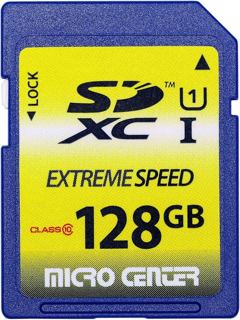 128GB Class 10 SDXC Flash Memory Card, Full Size SD Card UHS-I U1 for Trail Camera Memory Card by Micro Center