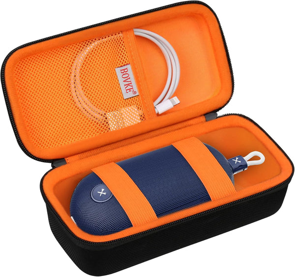 BOVKE Carrying Case for Blue Tees Golf Player Go Compact GPS Speaker, Portable Bluetooth Music & Audible GPS, Black
