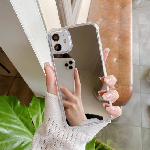 iPhone 11 Case Mirror Case with Shockproof Corner Guards, Slim Protective Cover for Girls, Makeup Touch Up