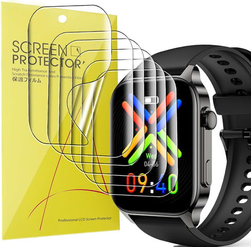 Compatible 6 Pack TPU Clear Film Screen Protector for SOUYIE P99 1.91" HD Smart Watch
