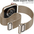 Geoumy Metal Magnetic Bands for Apple Watch 38mm, Stainless Steel Milanese Loop Replacement Strap (Light Gold)