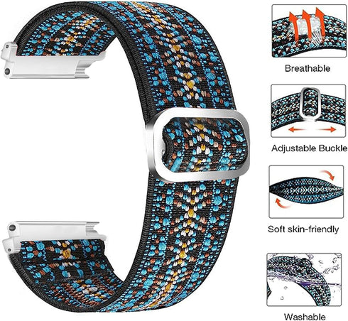 ID208 Plus Smart Watch Band, Lamshaw Stretch Nylon Adjustable Replacement Strap for Men & Women Compatible with Quican