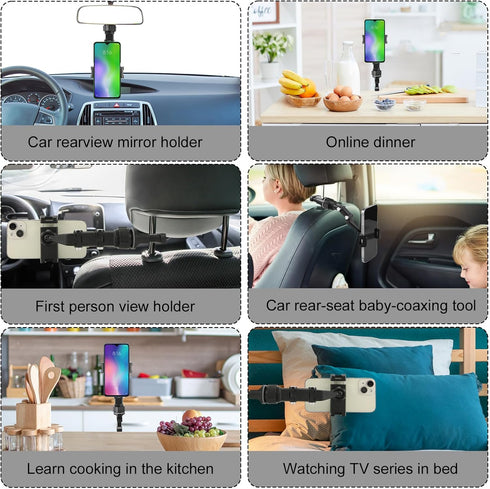 360 Degree Rotatable Car Phone Holder Mount, Rotatogrip Multifunctional Rearview Mirror Phone Accessories