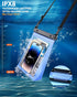 Extra Large Waterproof Phone Pouch, IPX8 Underwater Protector for Beach Vacation, Clear Dry Bag with Lanyard
