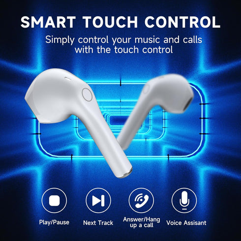 Hora Wireless Earbuds - Bluetooth 5.3, Deep Bass, Premium Sound, In-Ear, Mic, Charging Case for iPhone, Android,