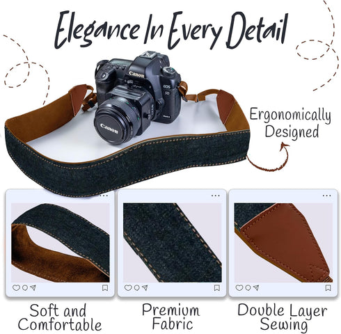 Art Tribute Camera Strap for All DSLR and Mirrorless Cameras. Photographers Strap Neck, Shoulder & Crossbody Camera