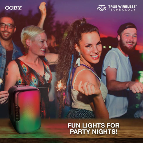 Coby 5 6 Ultimate Wireless Speaker | Light-Up Modes, High-Fidelity Audio, Travel-Friendly Design | Up to Hours of Total