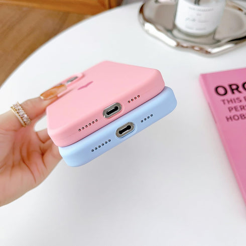 Jmltech Pink Silicone iPhone 15 Pro Case for Women, Girly Heart Design, Soft Anti-Scratch Microfiber Lining.
