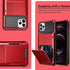 Vofolen Compatible with iPhone 12 Pro Max Case, 5G Wallet with 4-Card ID Slot, Red Hybrid TPU Bumper
