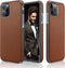 LOHASIC iPhone 12 Pro Max Case, Luxury Leather Business Premium Cover, Brown