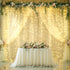 Tao-Ge 10ft 10ft x Champagne Sheer Tulle Backdrop Curtains with Lights String for Party Wedding Wrinkle Free Curtain