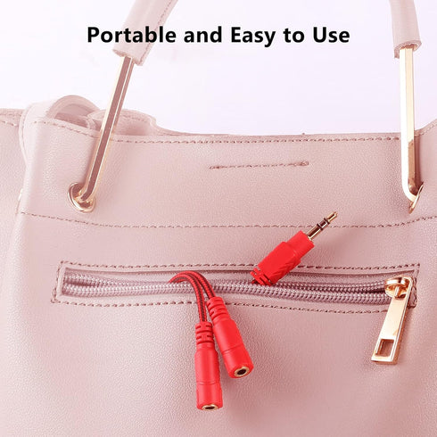 MillSO 3.5 mm Headphone Splitter TRS Male to 2 Female Stereo Y Splitter Extension Cable for Dual Headphones/Speakers -