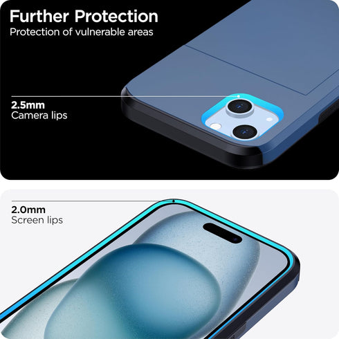 2024 NEW iPhone 15 Plus Case with Card Holder - Wireless Charging Compatible Wallet Case with Hidden Slot for Men and