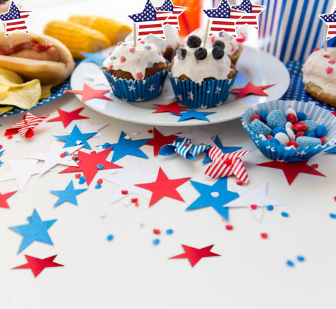 250 Patriotic American Flag Star Stickers for 4th of July, Memorial Day, Veteran's Day