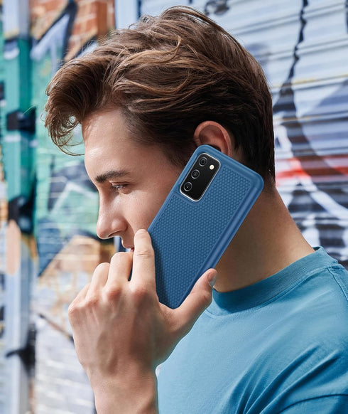 BNIUT Dual Layer Shockproof Case for Samsung Galaxy A03s, Rugged Heavy Duty Cell Phone Cover - Blue Navy