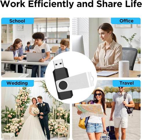 TEWENE 32GB 2-Pack 2.0 (&2PCS (32GB USB Flash Drive Thumb Drive USB Flash Drives Type-C Adapter) Zip Drive USB Memory