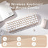 MIKIBY i68 2.4GHz WindowsxP/7/8/10 Wireless Keyboard and Mouse Combo, Retro Typewriter Style Keyboard with Round