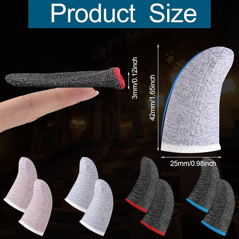 Geyoga 40 Pieces Gaming Finger Sleeve - Thumb Sleeves Mobile Gaming Finger Protectors in Mixed Colors